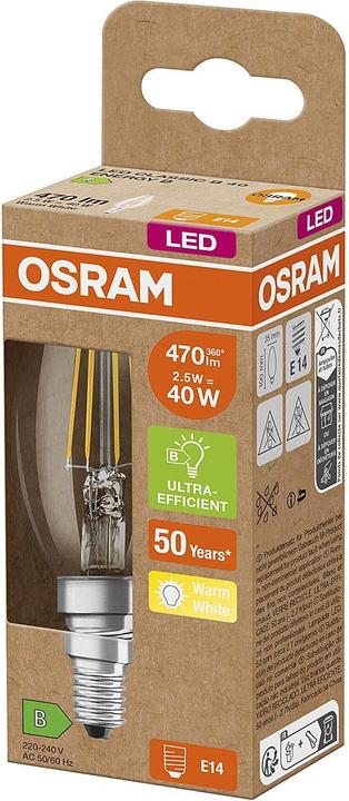 Actual product image Osram OSR LEDFil CandleUltra (E14, 2.50 W, 470 lm, 1 x, B)