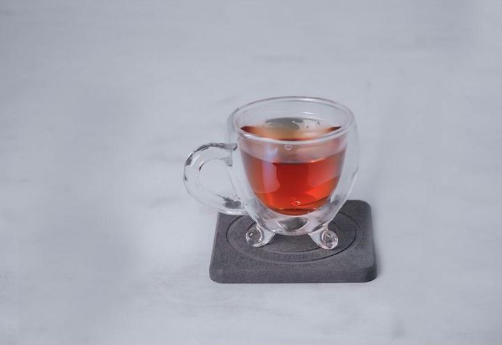 Actual product image Moonstone Alba Glass Coaster dark grey (1 x, Glass coaster)