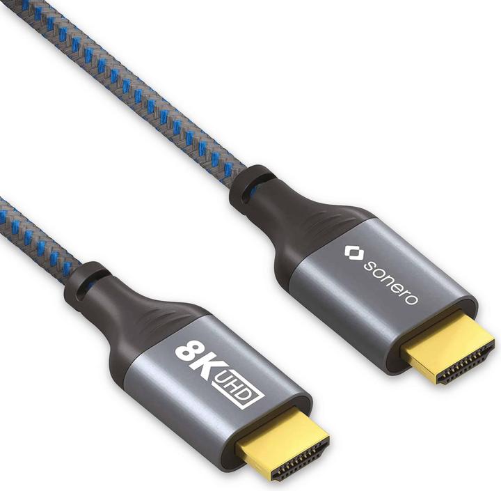 Sonero Câble HDMI, 8K60, gris/bleu, 2 m (2 m, HDMI)