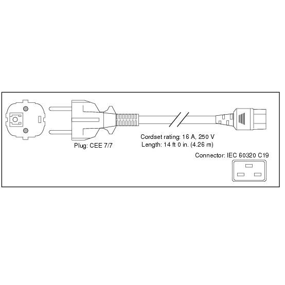 Cisco AC Power Cord 250VAC 16A (4.26 m), Stromkabel