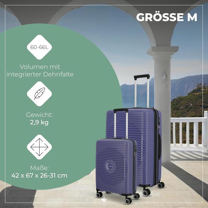 Image du produit Travelite Orbita Ensemble de valises à 4 roulettes 3 pièces avec soufflet extensible (210 l)