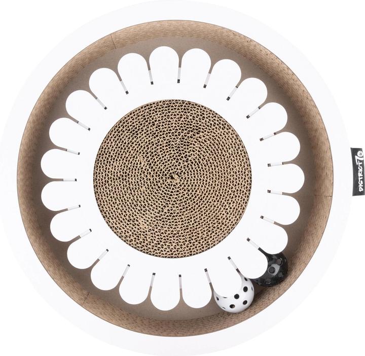 Image du produit District 70 Jouets pour chats Plateau de jeu Bloom White, 32 x 32 x 6 cm (Jouet à gratter chat)