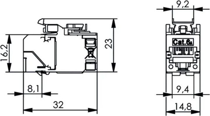 Produktbild Telegärtner TEGA J00029A6000 AMJ-SL Modul Cat.6A T568A