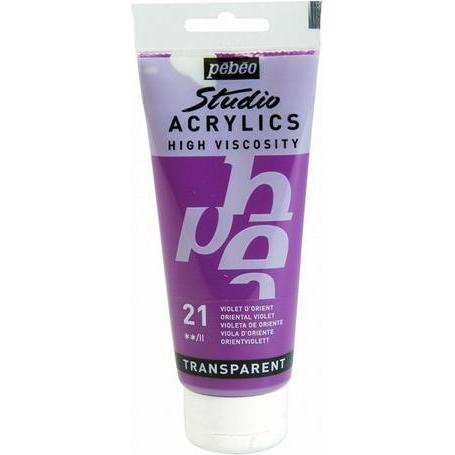 Pebeo, Künstlerfarbe + Bastelfarbe, Studio Acrylics Feine Acrylfarben (Orientviolett, 100 ml)