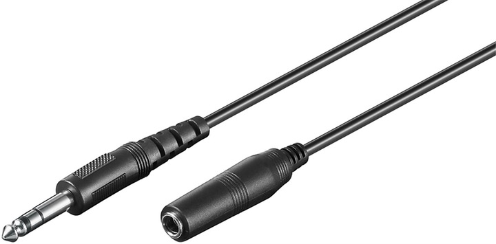 Actual product image Goobay Audio extension cable 6.35mm jack - 6.35mm socket (5 m, 6.3mm jack)