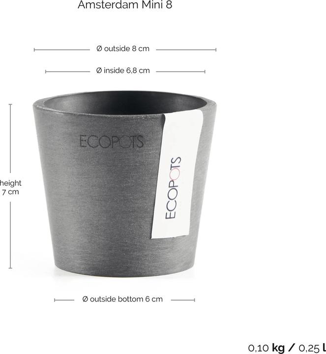 Actual product image Ecopots Amsterdam Mini (8 cm)