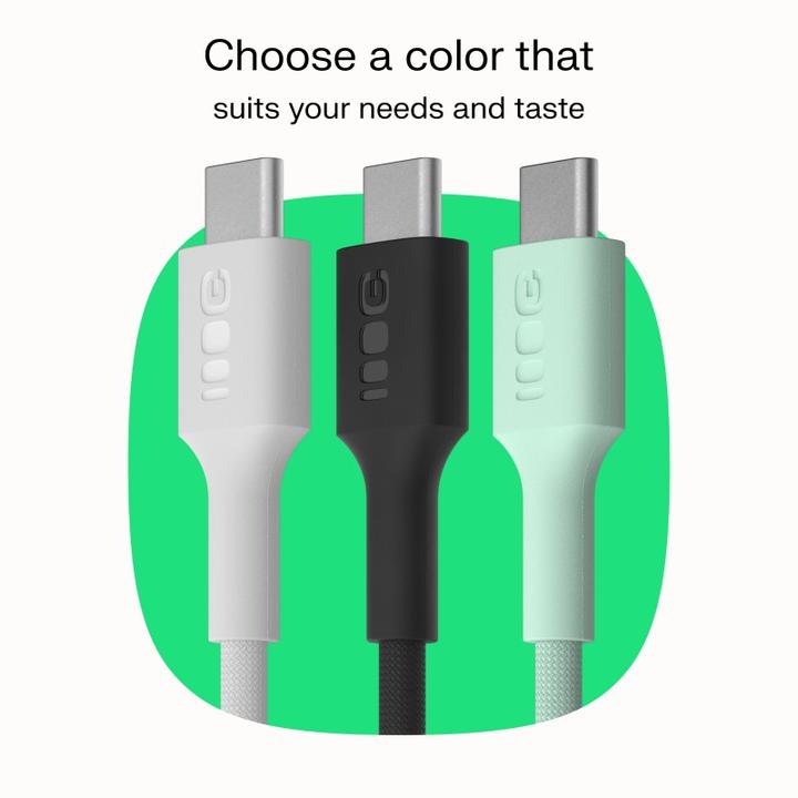 Productafbeelding GreenCell USB-C-USB-C kabel PowerStream 100W gevlochten 1,2 m wit (1.20 m, 100 W)