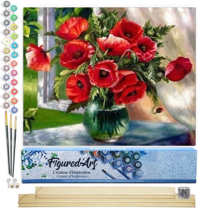 Immagine prodotto Figured'Art Malen nach Zahlen Set Roter Blumenstrauss