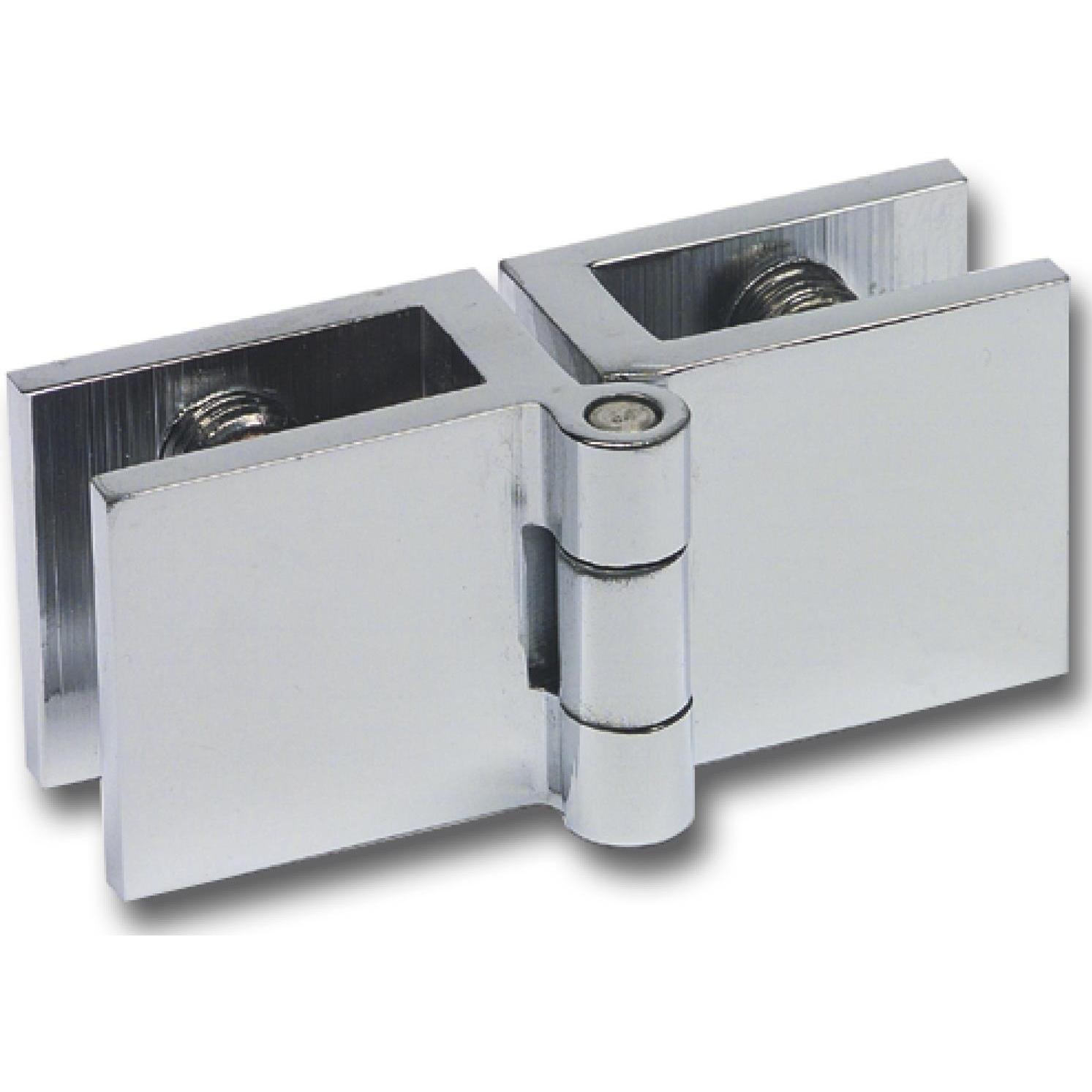 Fonsegrive, Türbeschlag + Scharnier, Glastürscharnier BMH25/5/7, Glas 6-8 mm 57x25 mm, Messing verchromt