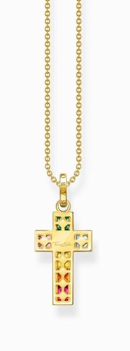 Immagine prodotto Thomas Sabo Collana Croce Pietre Colorate Oro (Argento 925, 40 - 45 cm)