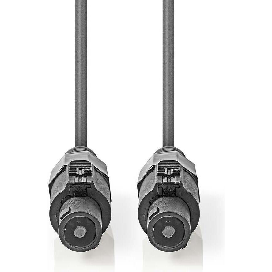 Nedis Lautsprecherkabel 48 x 0.20 mm Kupfer 10.0 m rund PVC Dunkelgrau Kartonverpackung (10 m, 0.20 mm²), Lautsprecherka...