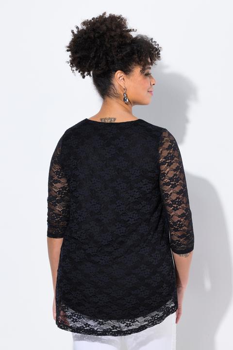 Produktbild Miamoda T-Shirt, A-Linie, transparente Spitze, blickdichtes Top (46)