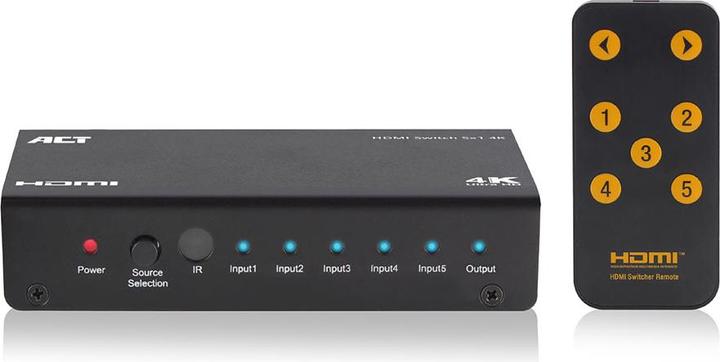 Produktbild ACT 5x 1 HDMI switch, 3D and 4K support 5 X 1 HDMI SWITCH,3D/4K REMOTE