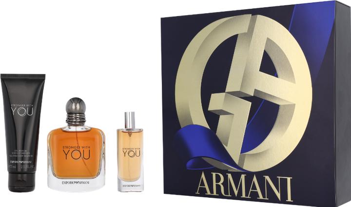Produktbild Giorgio Armani Set Armani Stronger With You, Barbati, Eau De Toilette 100ml Gel De Dus 75ml Eau De Toilette 15ml (Parfum Set)