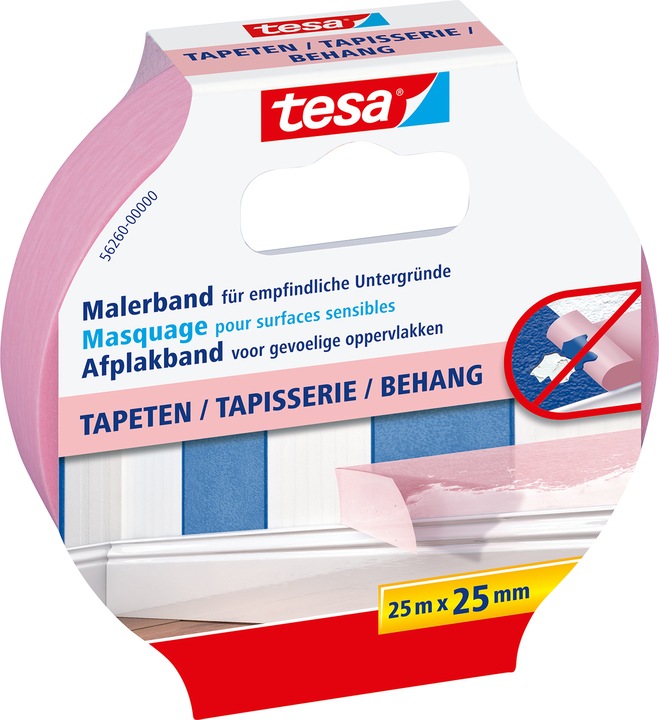 Produktbild tesa Malerkrepp SENSITIVE, Malerband für empfindliche Oberflächen (25 mm)