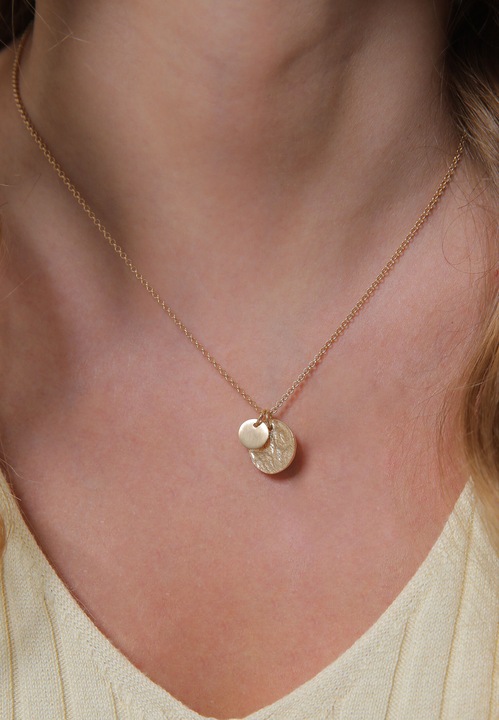 Produktbild Elli mit Plättchen-Anhänger im Organic-Look (Sterling Silber, 45 cm)