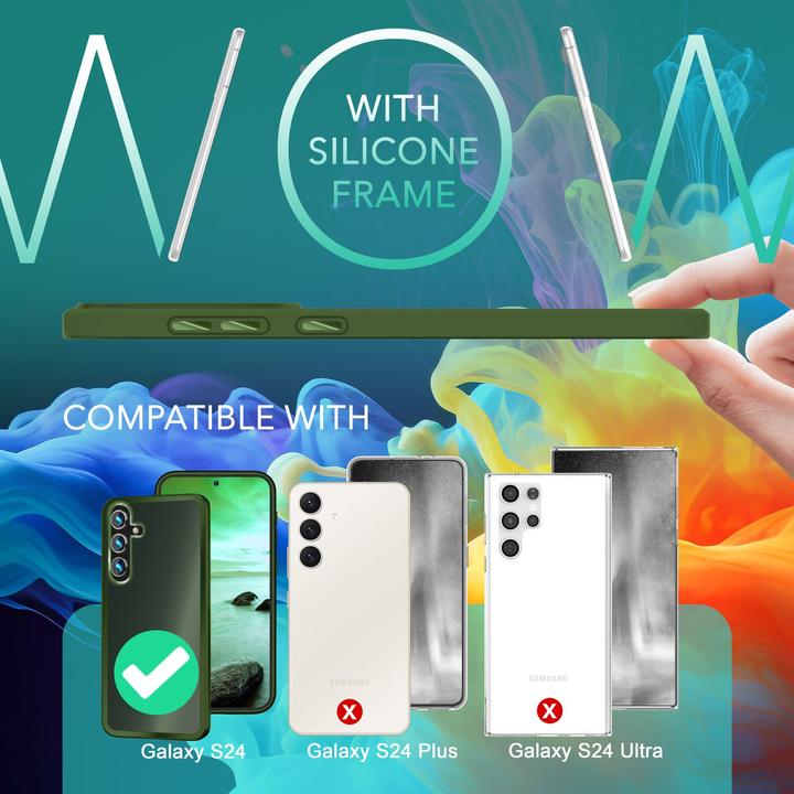 Actual product image Nalia Semi-transparent hybrid cover with protective frame (Samsung Galaxy S24)