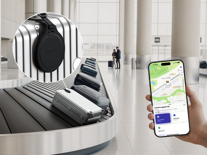 Produktbild Satechi Vegan-Leather FindAll Luggage Tag Black (Apple, iOS, Mac OS)