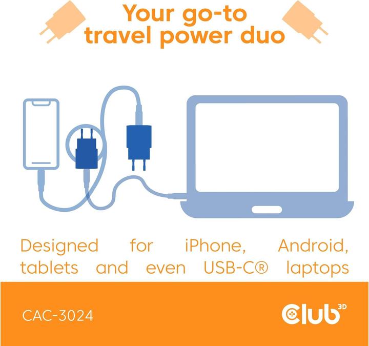 Image du produit Club 3D Club3D Lifestyle Ladegerät USB-C 30Watt, 2Stk grün retail (30 W)