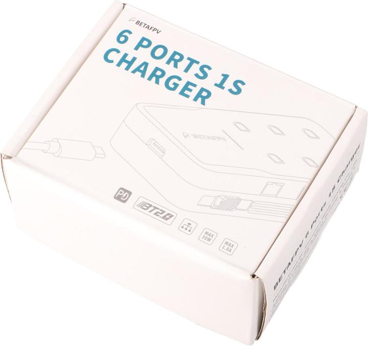 Actual product image BetaFPV 6-port 1S charger | charger + power supply unit | for drone batteries