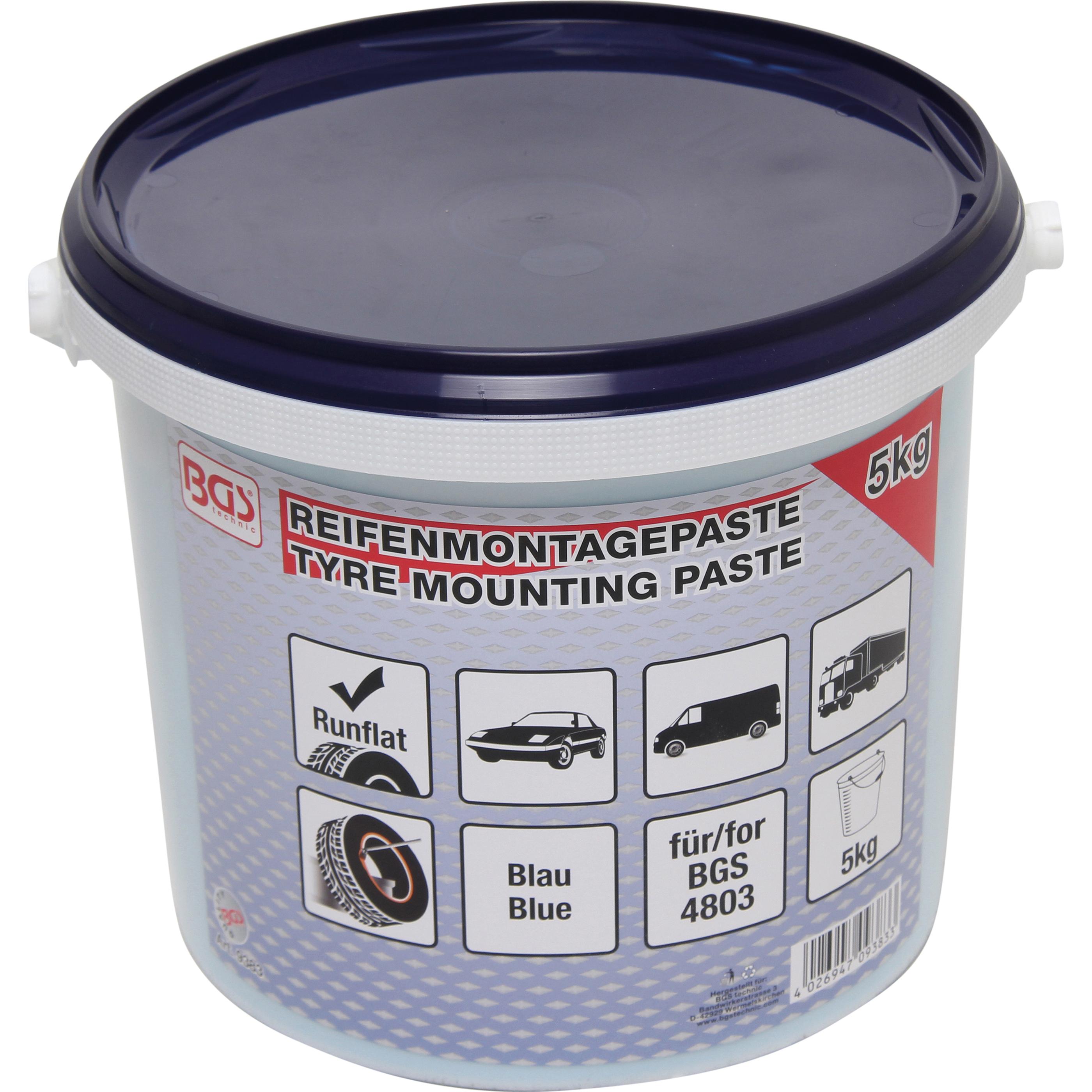 Thumbnail - BGS, Reifen Zubehör, Reifenmontagepaste für Run-Flat-Reifen blau 5 kg