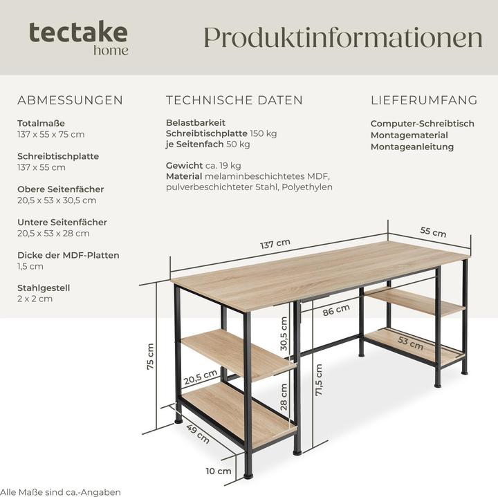 Actual product image tectake Stoke (137 x 137 x 75 cm)