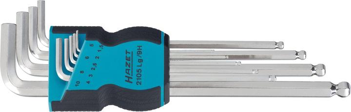 HAZET Offset screwdriver set 2105LG/9H ∙ Inside hexagon profile ∙ 1,5 ∙ 2 ∙ 2,5 ∙ 3 ∙ 4 ∙ 5 ∙ 6 ∙ 8…