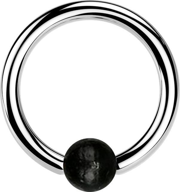 Produktbild Star Piercing Micro Ball Closure Ring silber mit Kugel aus Areng Holz (Chirurgenstahl 316L, Organisch, ohne Messing)