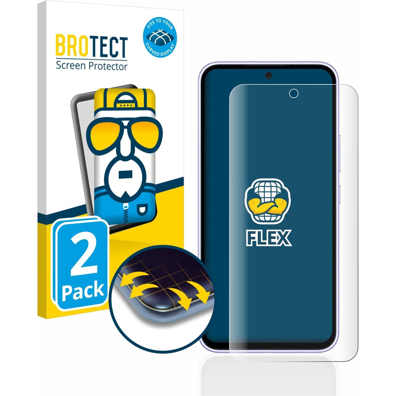BROTECT Full-Cover Displayschutz (2 Stück, Samsung Galaxy A54 5G), Smartphone Schutzfolie, Transparent