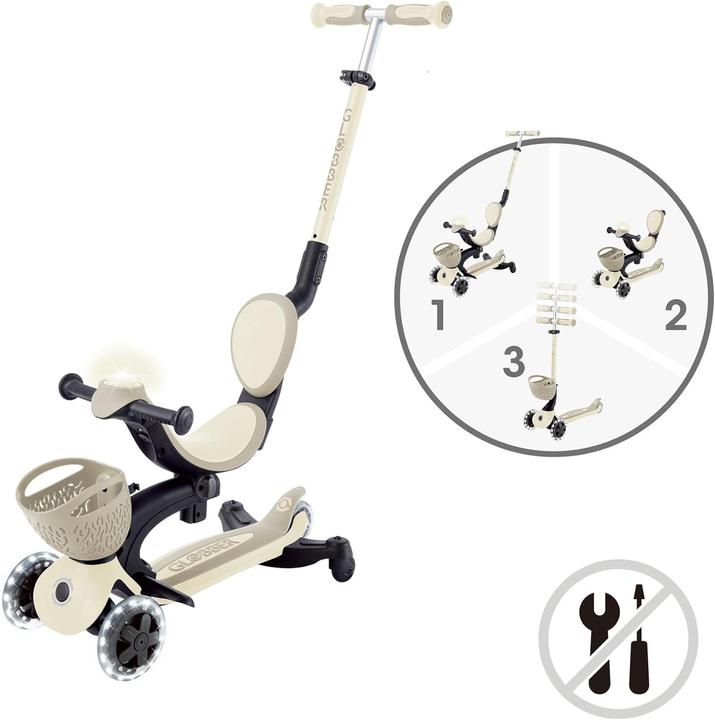 Productafbeelding Globber GO-UP BABY 360 LIGHTS taupe, mit Leuchtrollen und Leuchtmodul