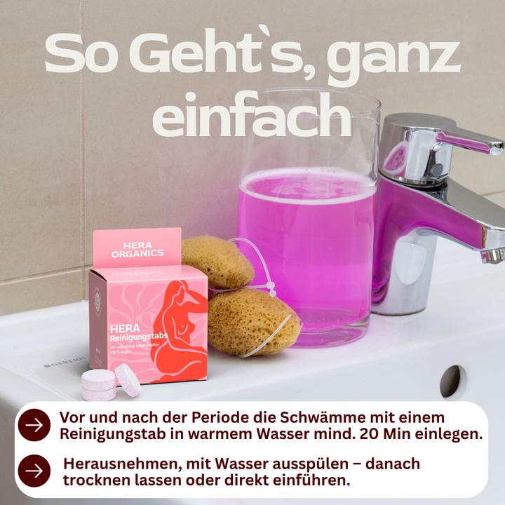 Produktbild Hera Organics Reinigungstabs für Menstruationsschwamm (Normal)