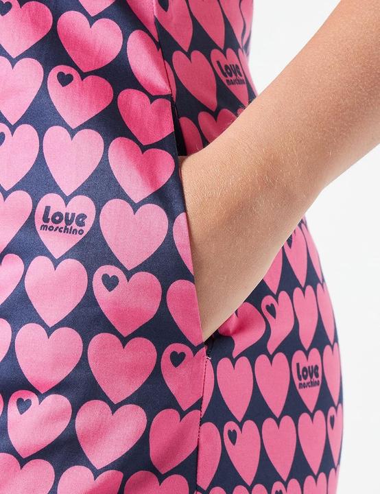 Actual product image Love Moschino Sleeveless Long Dress with Allover Hearts Print (44)