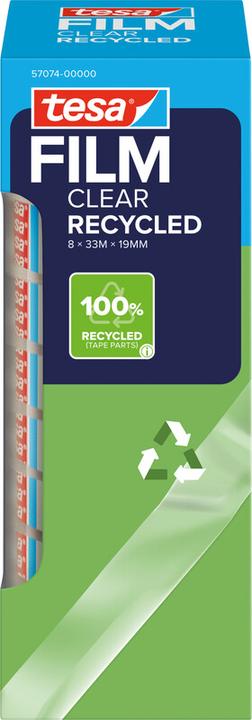 Produktbild tesa 8x tesafilm ECO & CLEAR, lösungsmittelfrei und alterungsbeständig (19 mm)