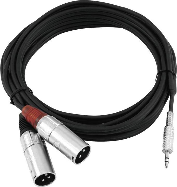 Actual product image Omnitronic Adapter cable 3.5 jack/2xXLR(M) 3m sw (3 m)