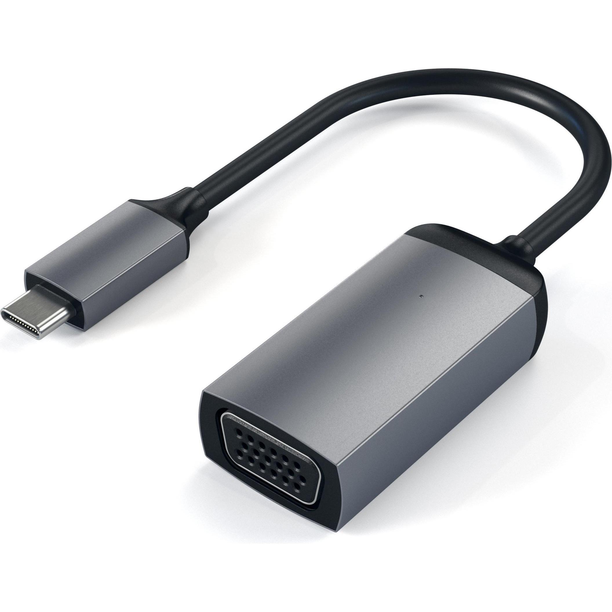 Satechi USB-C zu VGA Adapter (USB Typ-C), Data + Video Adapter, Grau