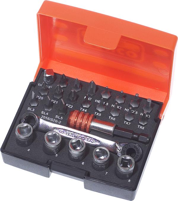Actual product image Bahco Bit socket spanner set with ratchet 1/4" (5 mm)