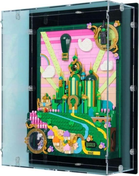 Produktbild iDisplayit Acryl-Wand-Display für LEGO® 75685 Emerald City Wandkunst (Mit schwarzem Hintergrund)