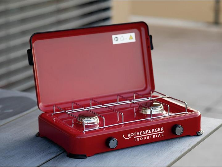 Produktbild Rothenberger Industrial zweiflammiger Duo Campingkocher mit Gas OFF zur automatischen Abschaltung &a