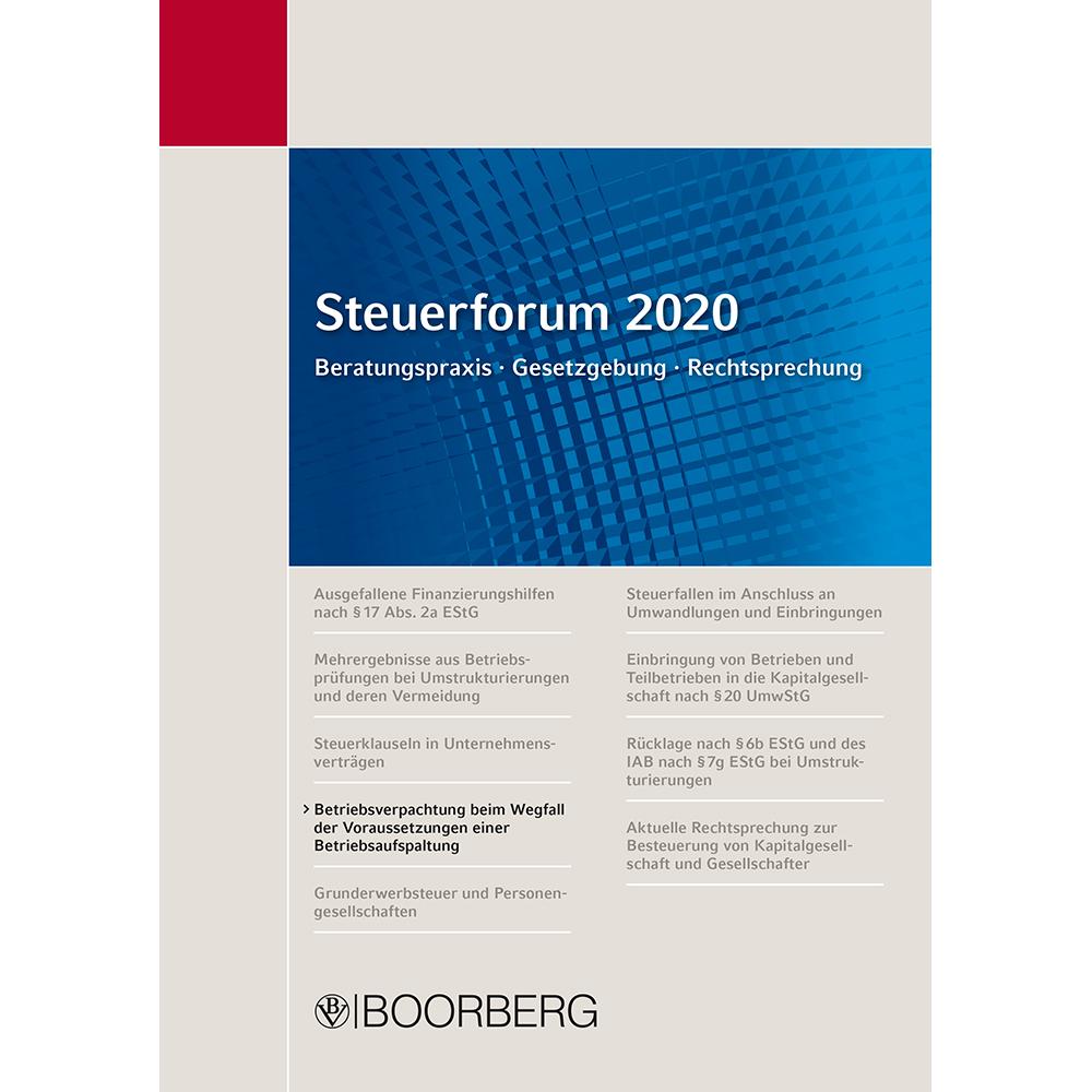 Förster:Steuerforum 2020 Beratungspraxi, Fachbücher von Hans Ott, Guido Förster
