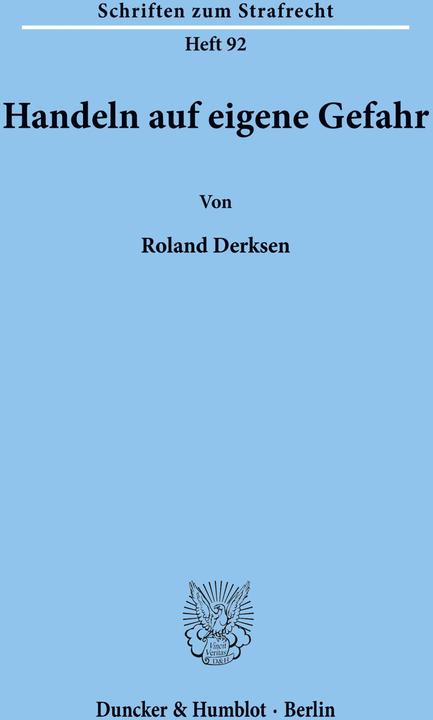 Produktbild Handeln auf eigene Gefahr (Roland Derksen, 1992)