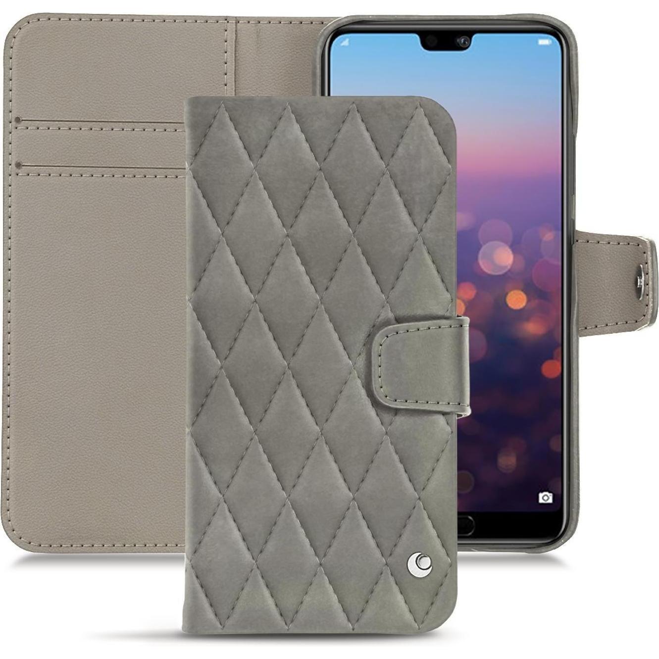Noreve Lederschutzhülle Wallet (Huawei P20), Smartphone Hülle, Grau