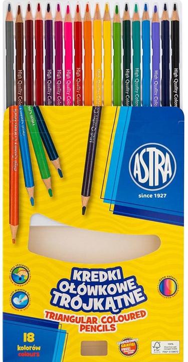 Actual product image Astra Buntstifte dreieckig 18 Stück mit Anspitzer (18 x)