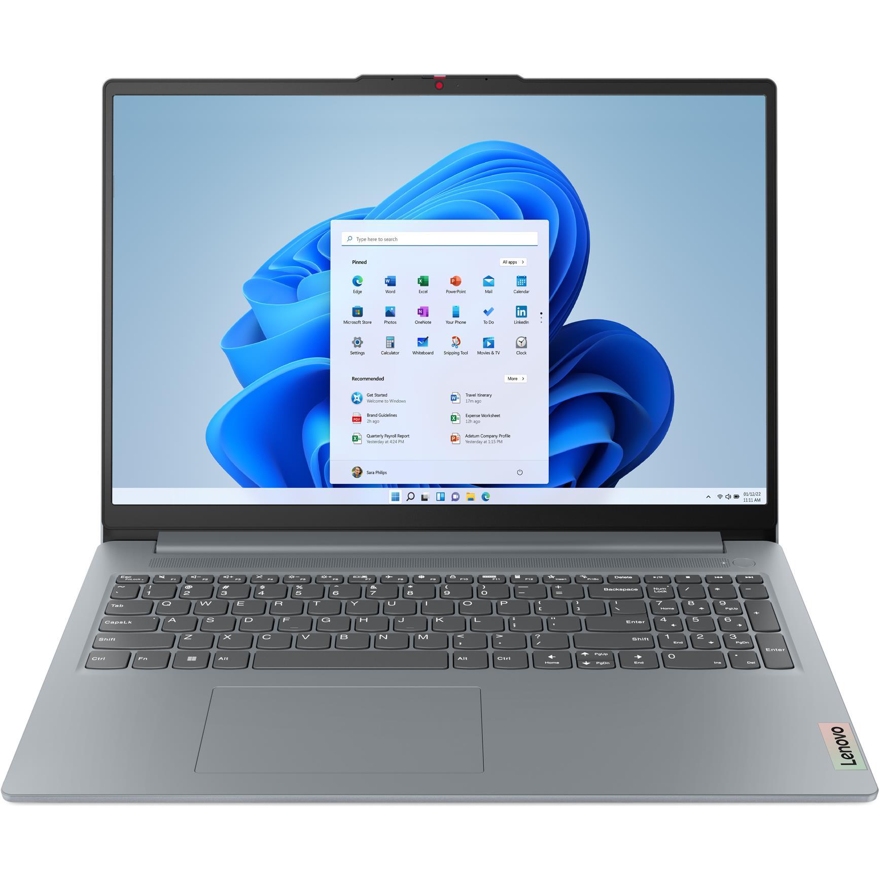 Lenovo IdeaPad Slim 3 (16", Intel Core i5-12450H, 16 GB, 1000 GB, DE), Notebook, Grau