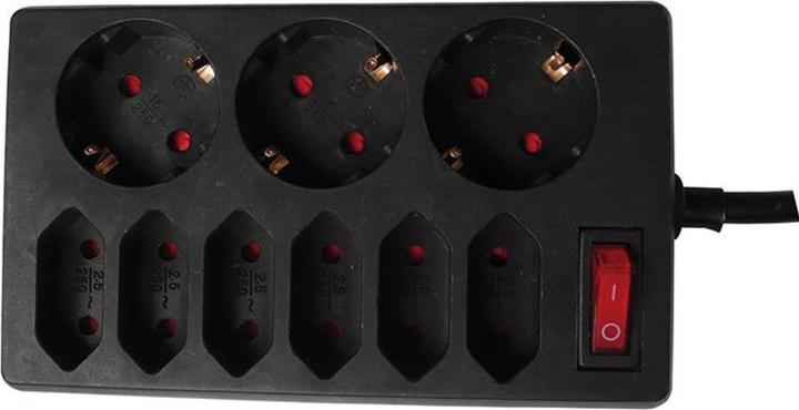 Productafbeelding REV Tafelcontactdoos 9-voudig 1,4 m met schakelaar (3x, CEE 7/3, 1.40 m)