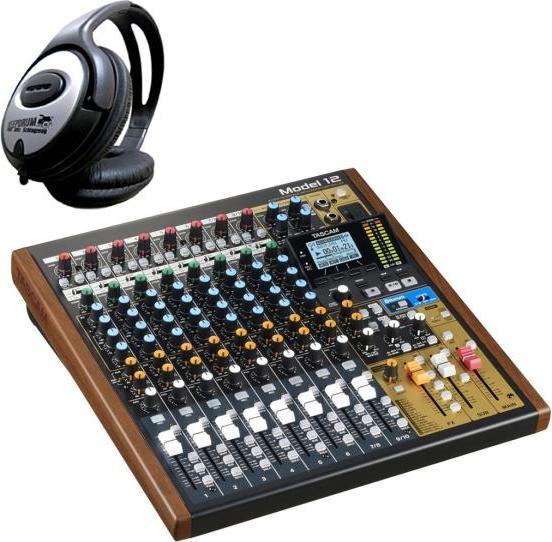 Tascam Model 12 mixing console with headphones (Studio- and Livemixer)