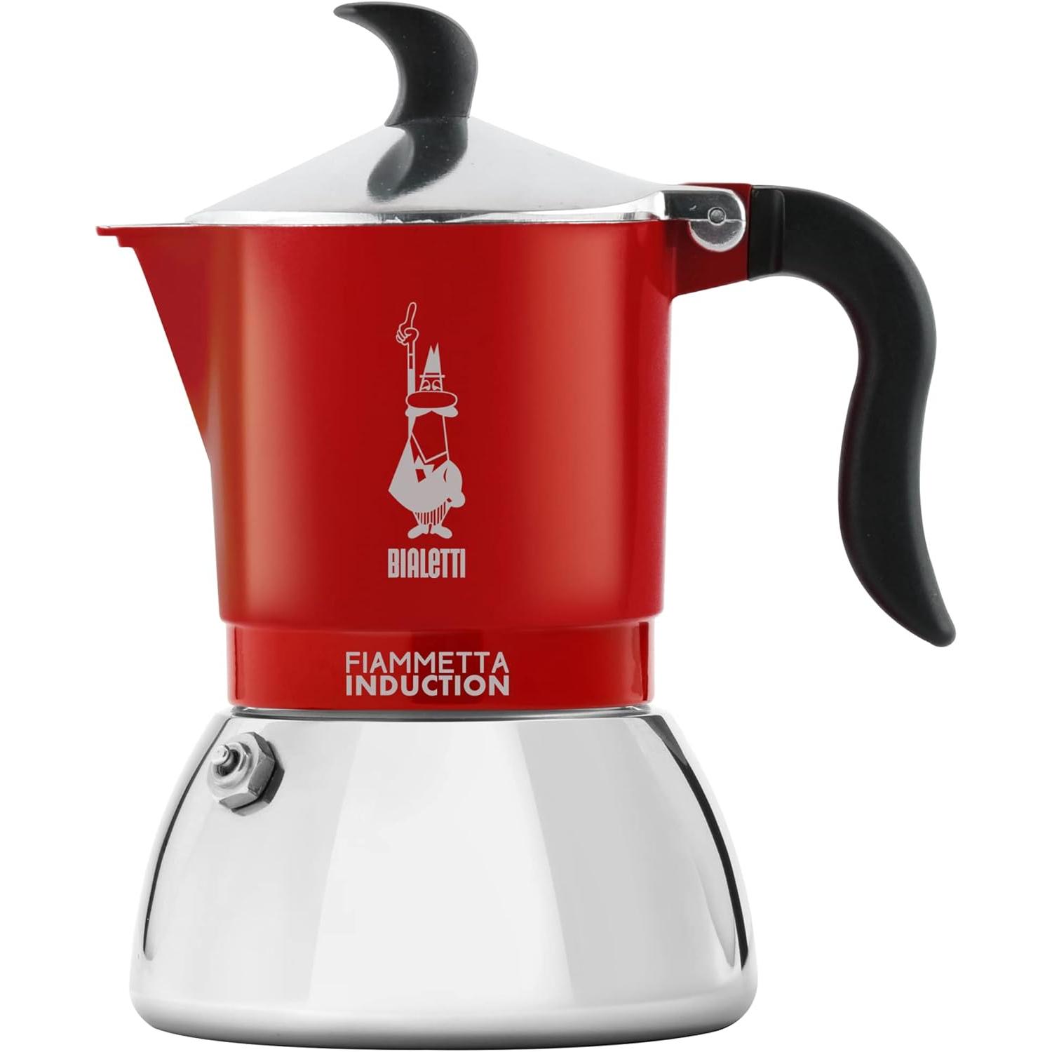 Bialetti Rosso Fiammetta Ind. 4Cups Caffettiera Moka,