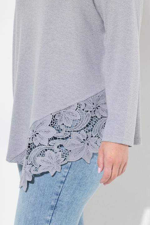 Immagine prodotto Miamoda Pullover, A-Linie, Spitzeneinsatz, Langarm (46, 48)
