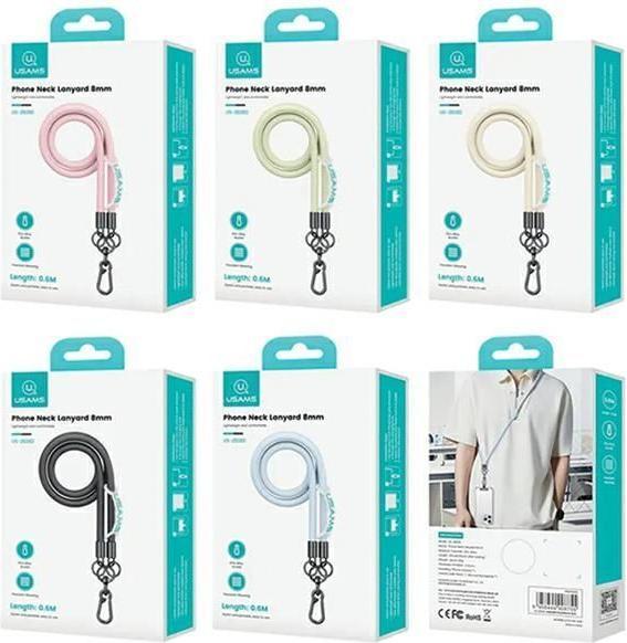 Produktbild Usams Uniwersalna smycz do telefonu 1,2m czarny/black ZB282GS01 (US-ZB282)