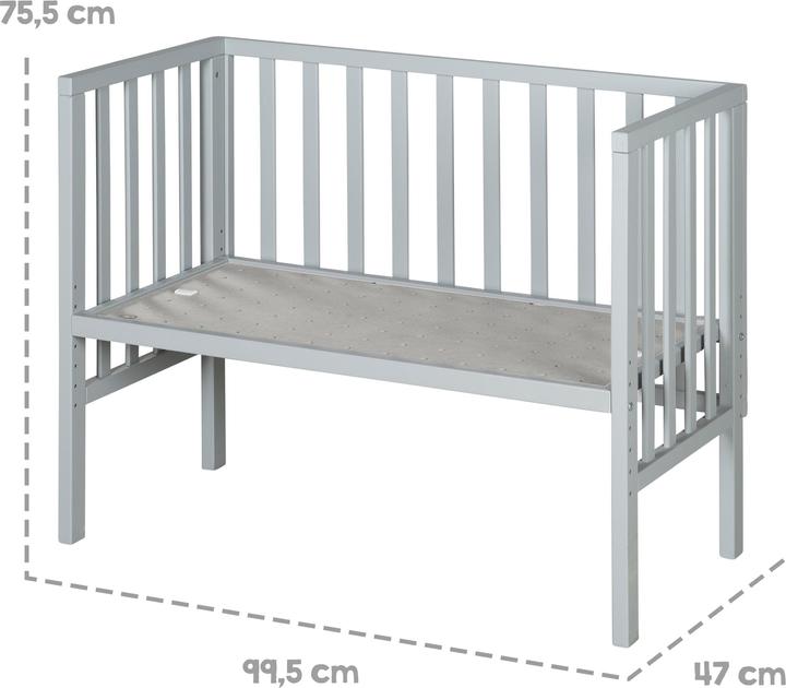 Image du produit Roba Lit d'appoint 2en1 avec barrière + matelas