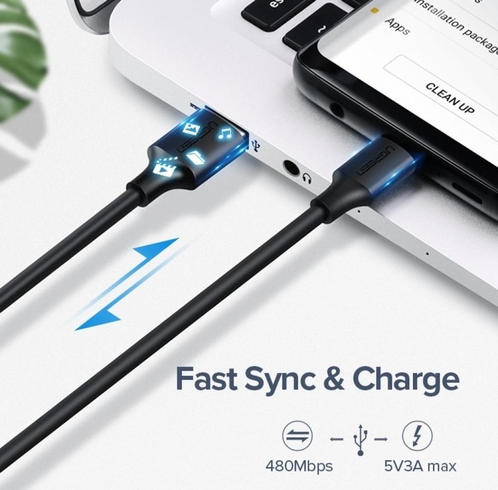 Actual product image Ugreen USB-C to USB-A 2.0 Cable (0.50 m, USB 3.2 Gen 1)